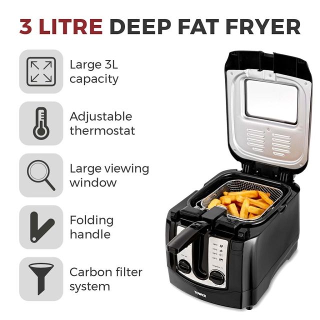 Tower T17002 2300W 3 Litre Easy Clean Deep Fat Fryer